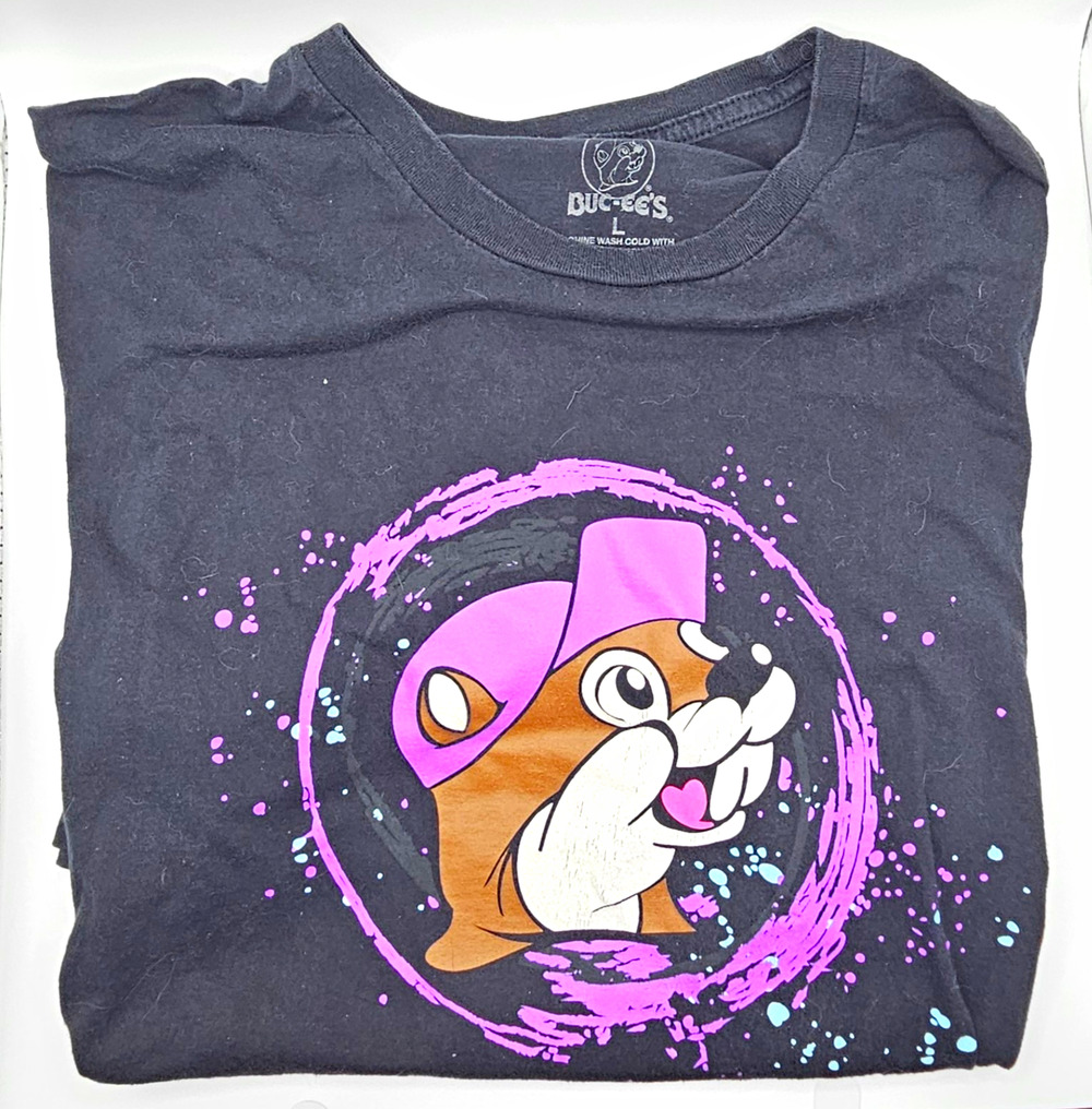 Buc-ee’s DJ Beaver T Shirt Large I’m Going Back Black Purple Graphic Tee